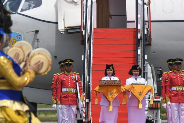 Bendera Merah Putih dan Naskah Teks Proklamasi Tiba di IKN